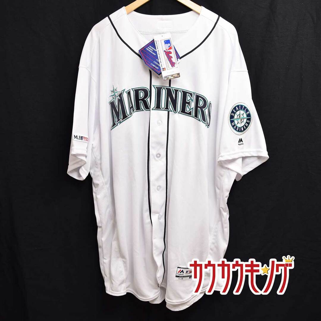 【未使用】マジェスティック シアトル・マリナーズ #51 イチロー オーセンティック ユニフォーム ホーム サイズ60 MLB150周年記念ワッペン付 野球 メジャーリーグ