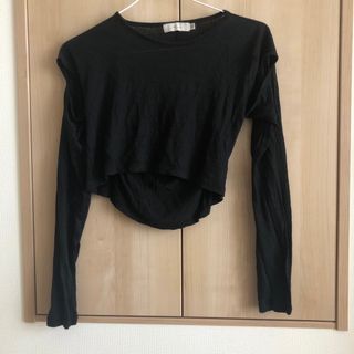 マウジー(moussy)の【moussy_m 古着】トップス　黒(カットソー(長袖/七分))