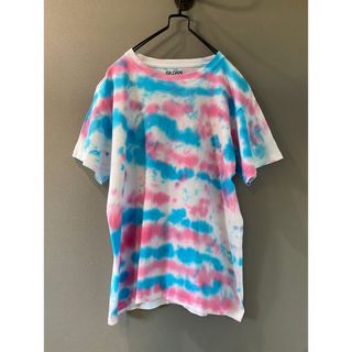 古着 ビンテージ タイダイ染 Tシャツ 桃 ピンクファンキー ボーダー 美品(Tシャツ/カットソー(半袖/袖なし))