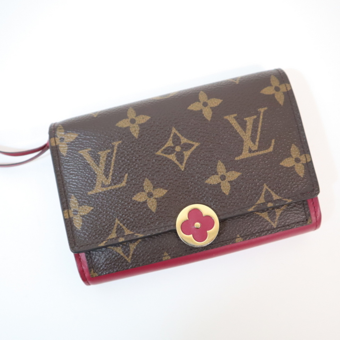 【LOUIS VUITTON】ルイヴィトン モノグラム ポルトフォイユ フロール コンパクト ニつ折り財布 フューシャ M64588 SP0169/ok02154kw