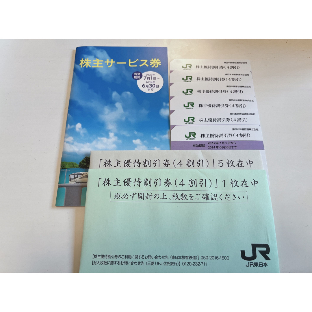 JR(ジェイアール)のJR東日本　株主優待割引券6枚　株主サービス券1冊 チケットの優待券/割引券(その他)の商品写真