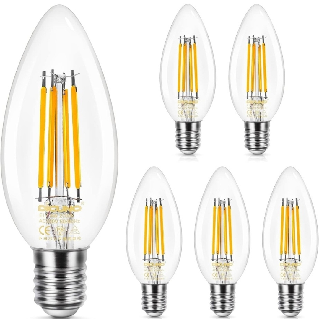LEDフィラメント電球 口金E17 40w 電球色 5個セット インテリア/住まい/日用品のライト/照明/LED(蛍光灯/電球)の商品写真