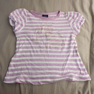 アナスイミニ(ANNA SUI mini)のANNA SUI miniアナスイミニピンクボーダー半袖Tシャツ90cm(Tシャツ/カットソー)