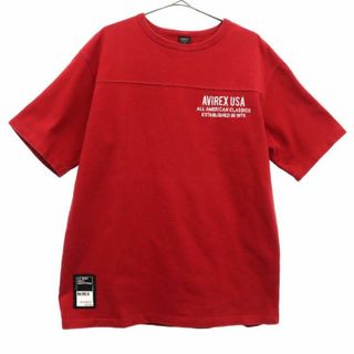 アヴィレックス(AVIREX)のアヴィレックス プリント 半袖 Tシャツ M レッド AVIREX 刺繍 メンズ 【中古】  【230805】(Tシャツ/カットソー(半袖/袖なし))