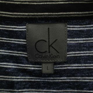 Calvin Klein - カルバンクライン ボーダー柄 半袖 ポロシャツ L