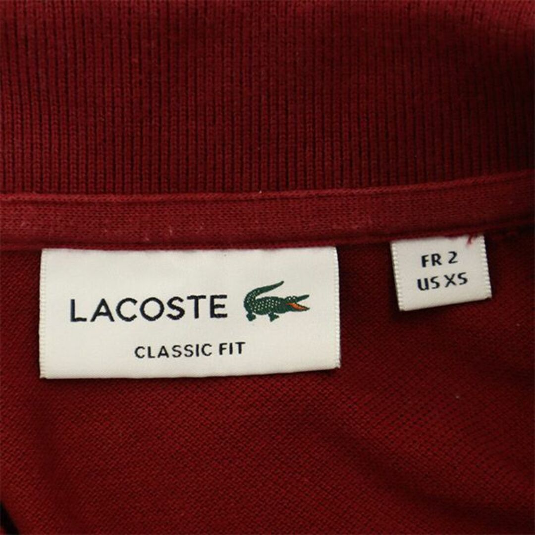 ラコステ ロゴワッペン 半袖 ポロシャツ XS レッド LACOSTE 日本製 メンズ 【中古】 【230805】