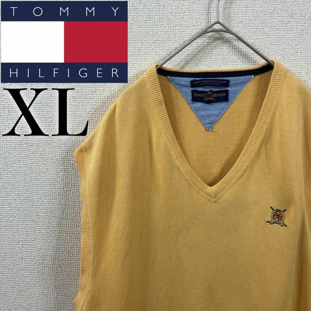 TOMMY HILFIGER(トミーヒルフィガー)の【XL】TOMMY HILFIGER ゴルフベスト アメリカ 古着 ストリート メンズのトップス(ベスト)の商品写真