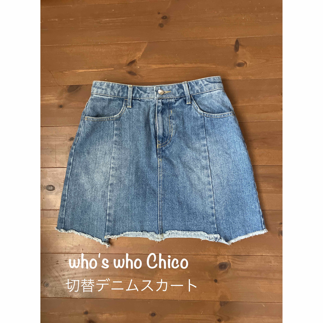 who's who Chico(フーズフーチコ)の美品　who's who Chico 切替デニムスカート レディースのスカート(ミニスカート)の商品写真