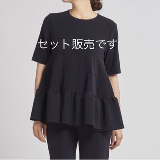 Yori セレモニーピンタックパンツ, ハーフスリーブティアードブラウスセット(クロップドパンツ)