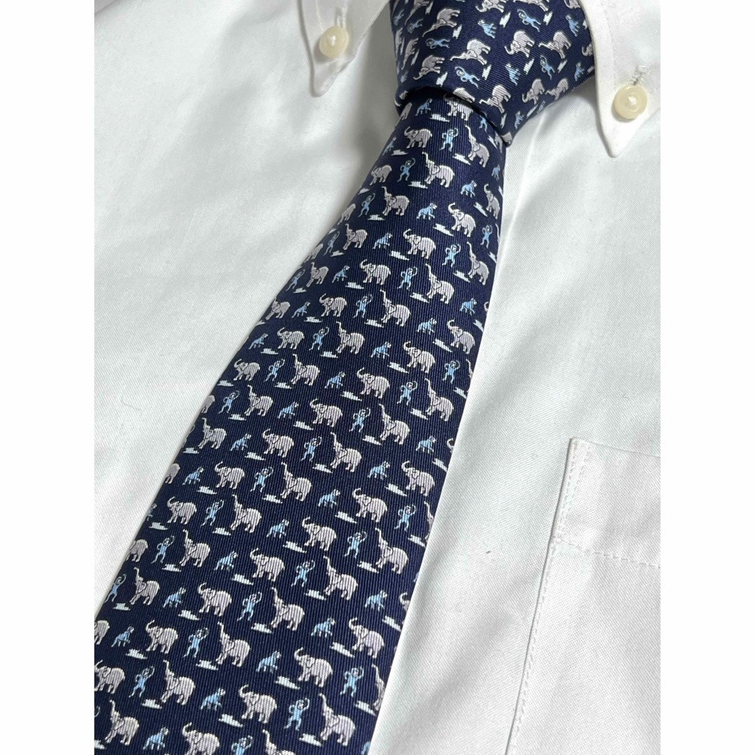 ✨️極美品✨️ HERMES エルメス ネイビー系 ゾウ サル 動物