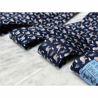 ✨️極美品✨️ HERMES エルメス ネイビー系 ゾウ サル 動物