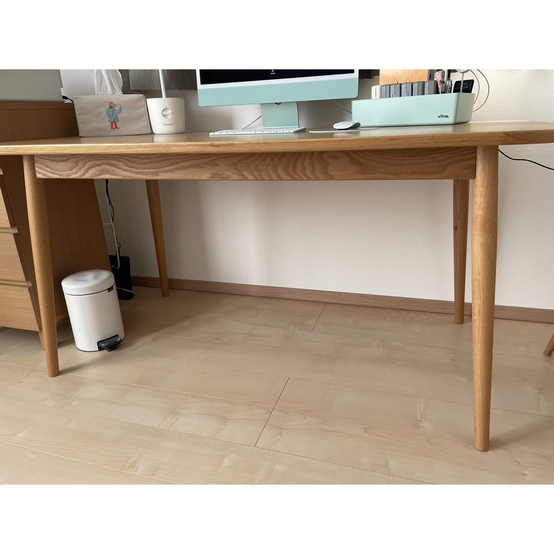 MUJI (無印良品) - 無印良品 オーク材テーブル 丸脚 幅150cmの通販 by