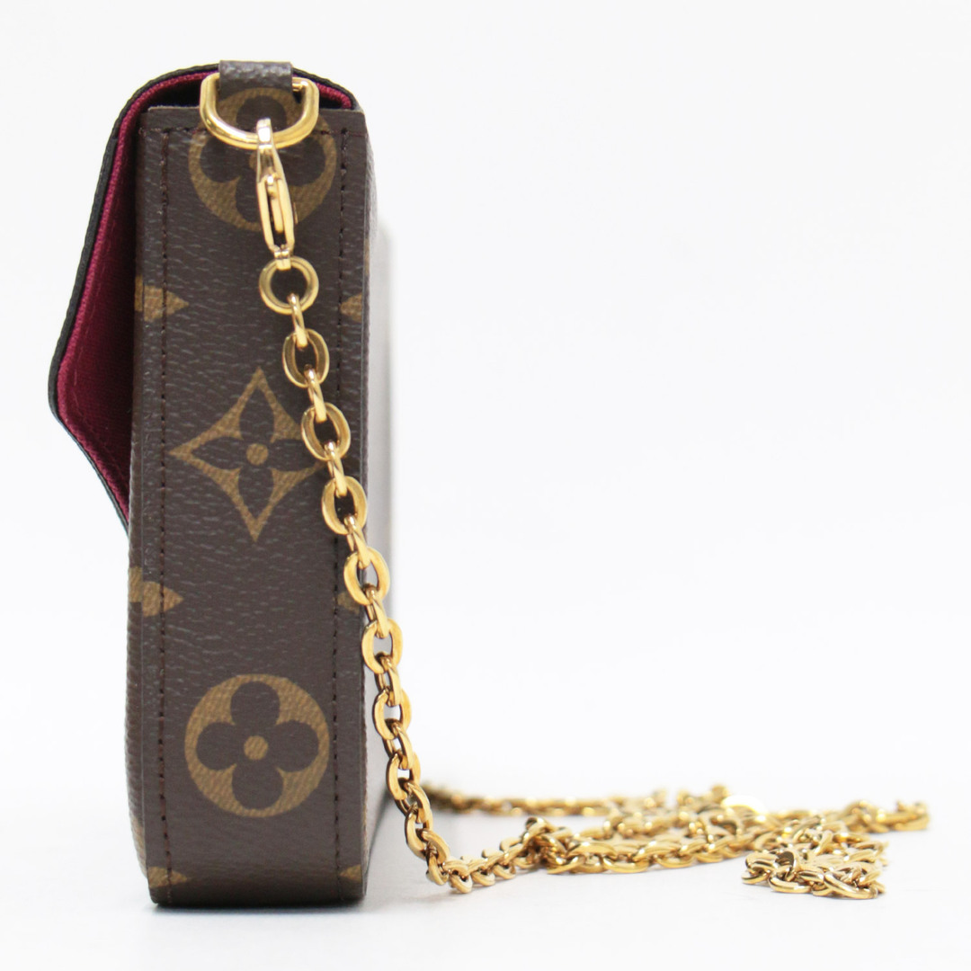 LOUIS VUITTON ルイヴィトン モノグラム チェーンウォレット ショルダーバッグ モノグラム ボルドー ゴールド チェーン ポシェット  フェリシー M61276 パーティーバッグ ドレス ブランド フランス製【レディース】【中古】