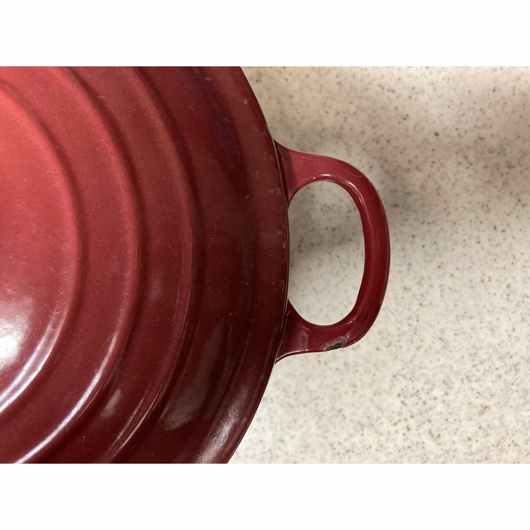 LE CREUSET(ルクルーゼ)のル・クルーゼ　鍋 レッド　赤　24cm 【IH】 インテリア/住まい/日用品のキッチン/食器(鍋/フライパン)の商品写真