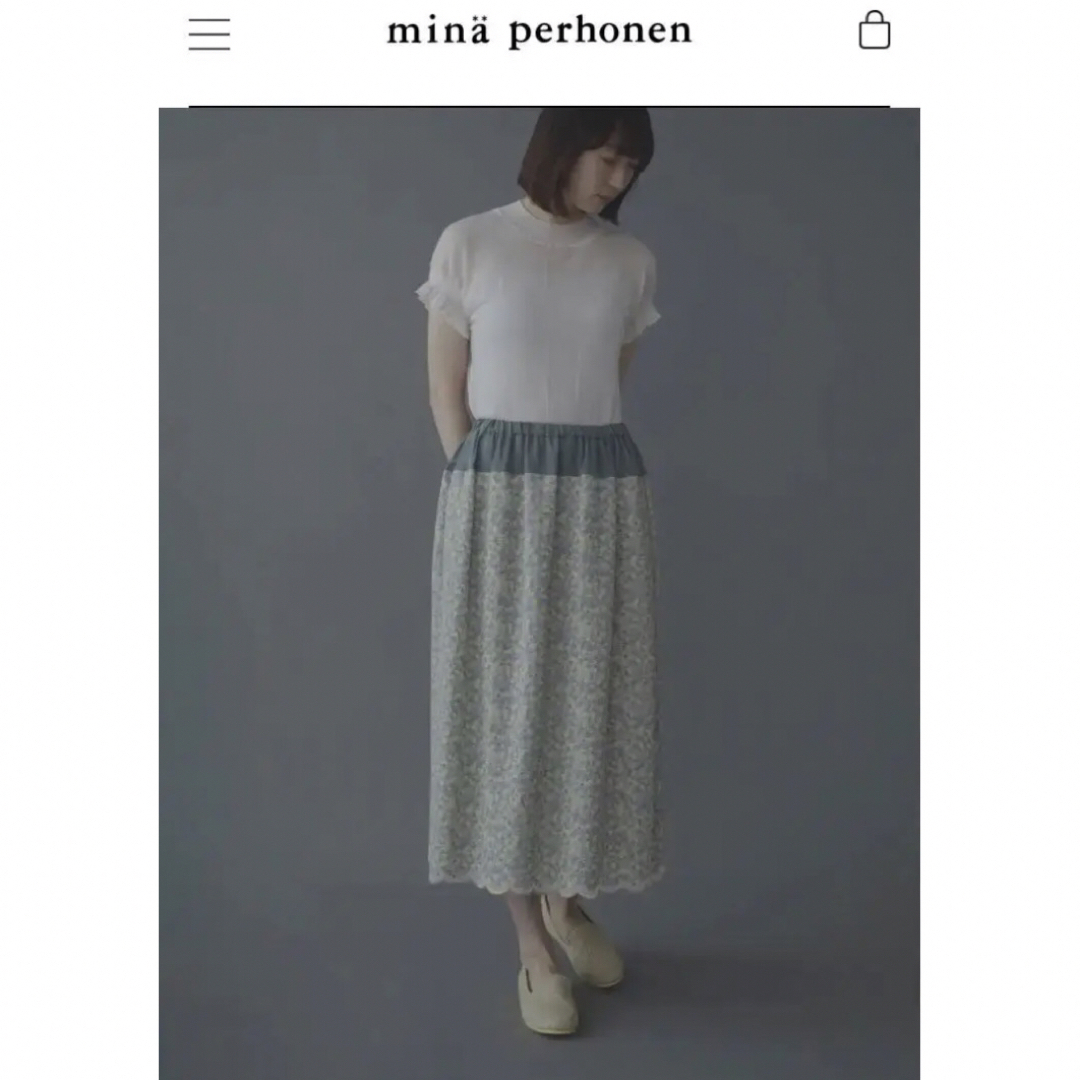 mina perhonen(ミナペルホネン)のmina perhonen「skyful」スカートlight beige 36 レディースのスカート(ロングスカート)の商品写真