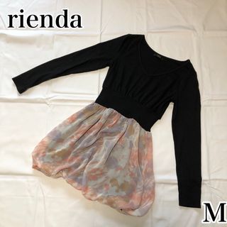 リエンダ(rienda)のrienda　リエンダ　花柄ワンピース　スカート　長袖(ミニワンピース)