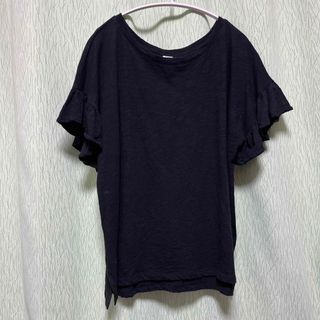 ギャップ(GAP)のGAP  Tシャツ　ブラック　フリルスリーブ(シャツ/ブラウス(半袖/袖なし))