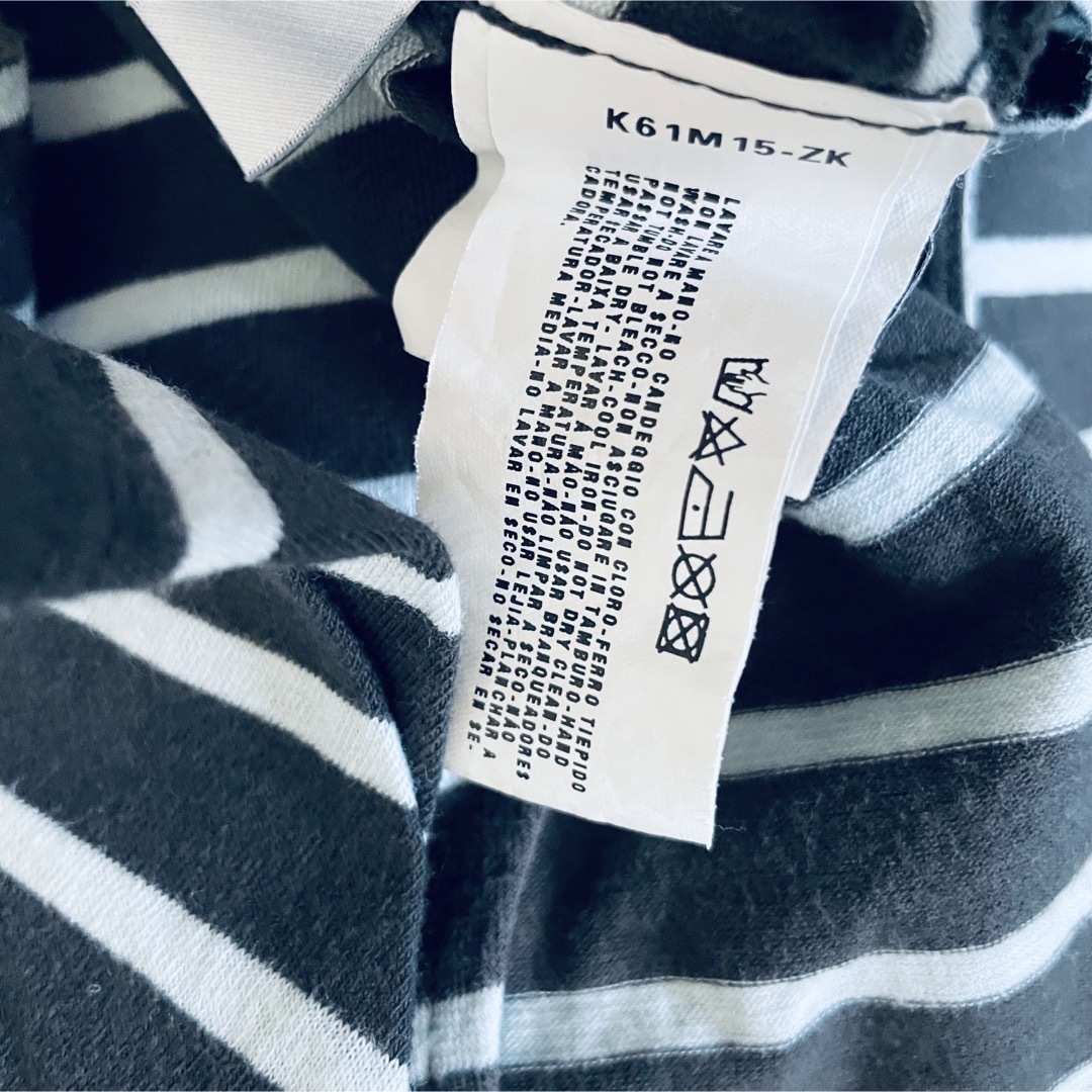 Emporio Armani(エンポリオアルマーニ)の【購入価格8千円】アルマーニ☆ ボーダー柄 Tシャツ ダークグレー×ライトブルー レディースのトップス(Tシャツ(半袖/袖なし))の商品写真