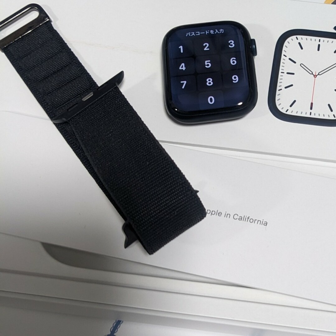 【純正セット】Apple Watch 7 GPS ミッドナイト 45mm心拍計測OS