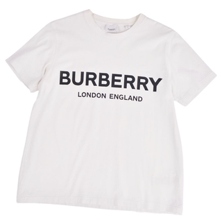 バーバリー(BURBERRY)の美品 バーバリー BURBERRY Tシャツ カットソー 半袖 ショートスリーブ ロゴ柄 プリント トップス レディース M ホワイト(Tシャツ(半袖/袖なし))