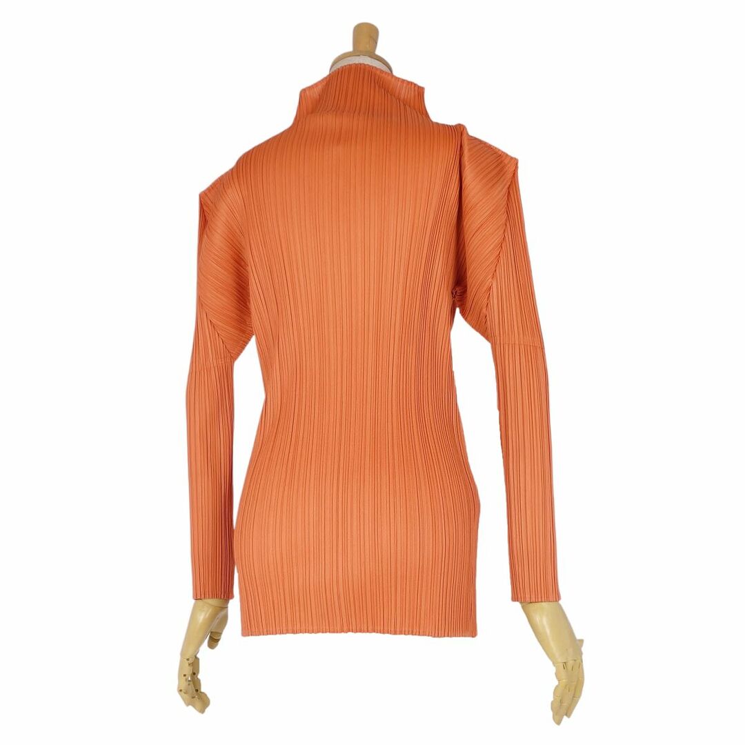 美品 プリーツプリーズ イッセイミヤケ PLEATS PLEASE シャツ ブラウス ハイネック ロングスリーブ プリーツ トップス レディース 3(L相当) オレンジ 美品 プリーツプリーズ イッセイミヤケ PLEATS PLEASE シャツ ブラウス ハイネック ロングスリーブ プリーツ トップス レディース 3(L相当) オレンジ