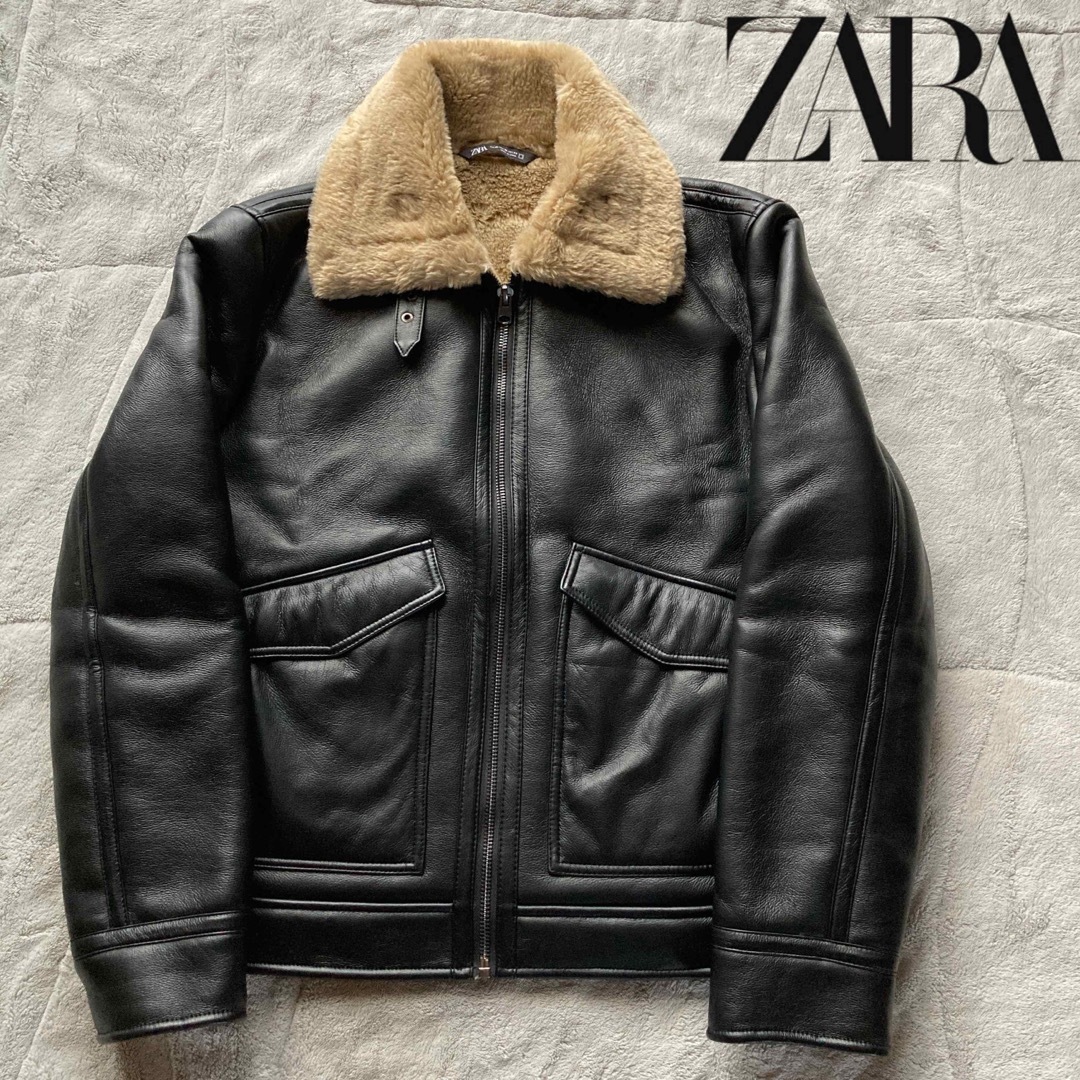 ZARA ザラ フェイクムートンジャケット B-3 サイズXL ブラウン