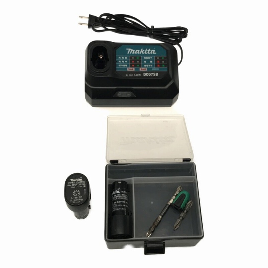 ☆品☆makita マキタ 7.2V 充電式ペンインパクトドライバ TD022DSHX 青 バッテリー2個(7.2V 1.5Ah) 充電器付 75709