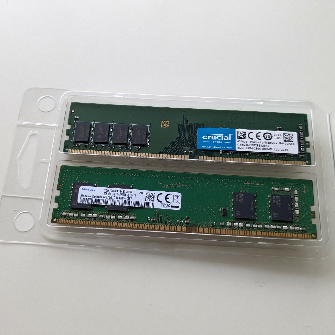 16GB (8GB x2) メモリ RAM Samsung Crucial