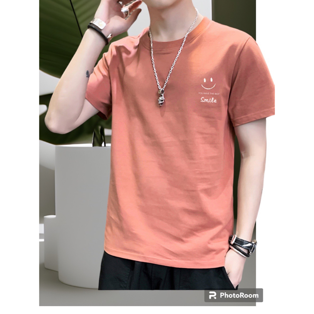 Lサイズ 半袖 Tシャツ にこちゃん レディース メンズ 韓国 ピンク メンズのトップス(Tシャツ/カットソー(半袖/袖なし))の商品写真