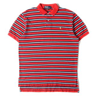 ポロラルフローレン(POLO RALPH LAUREN)のPOLO Ralph Lauren ポロ ラルフローレン ポロシャツ サイズ:L 90s - 00s ワンポイント 鹿の子 ボーダー 半袖 ポロシャツ オールドラルフローレン ビッグサイズ レッド ネイビー トップス カジュアル アメカジ 古着 【メンズ】【中古】(ポロシャツ)