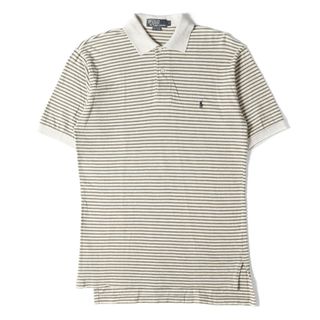 ポロラルフローレン(POLO RALPH LAUREN)のPOLO Ralph Lauren ポロ ラルフローレン ポロシャツ サイズ:S 90s - 00s ワンポイント 鹿の子 ボーダー 半袖 ポロシャツ オールドラルフローレン ビッグサイズ ベージュ カーキ トップス カジュアル アメカジ 古着 【メンズ】【中古】(ポロシャツ)