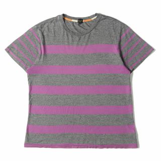 ポールスミス(Paul Smith)のPaul Smith ポールスミス Tシャツ サイズ:L パネルボーダー 切替 クルーネック 半袖 Tシャツ 119503 136E 杢調 ごま塩 JEANS グレー パープル トップス カットソー 【メンズ】【中古】(Tシャツ/カットソー(半袖/袖なし))