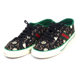 グッチ(Gucci)の【GUCCI】グッチ テニス 1977 スニーカー キャンバス シェリーライン ブラック×グリーン/tm05699ar(スニーカー)