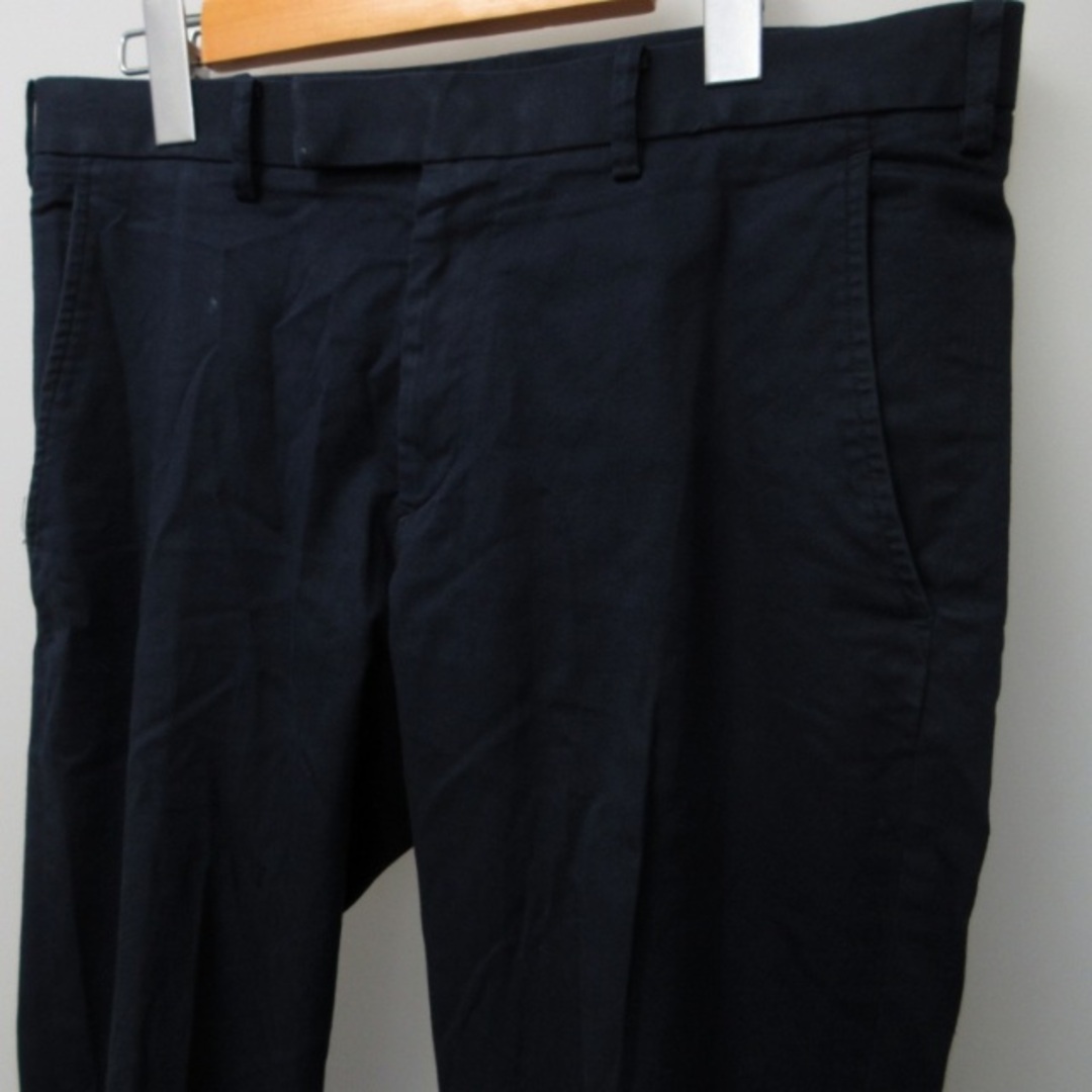 トゥモローランド 近年モデル センタープレス パンツ スラックス 紺 S