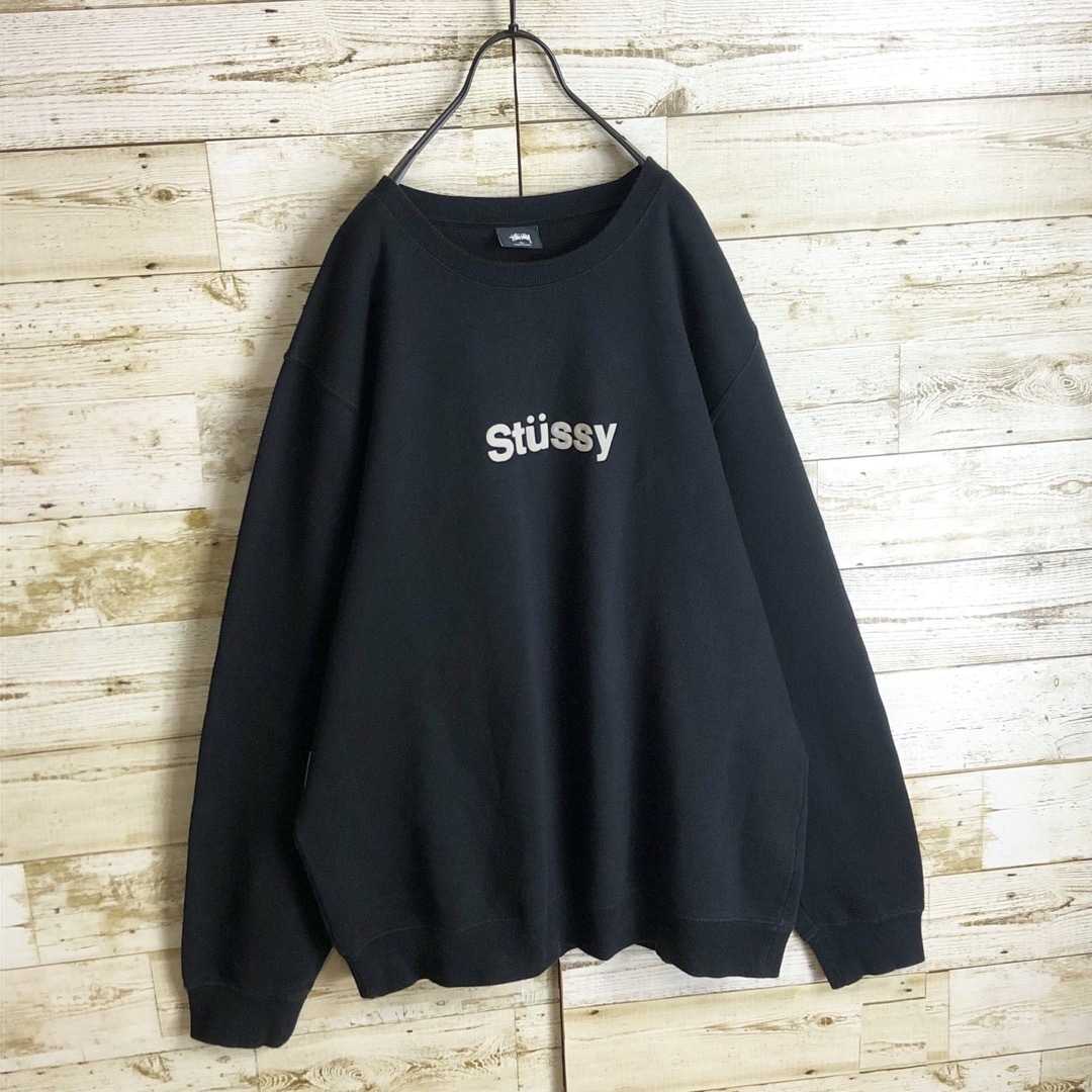 STUSSY ステューシー スウェット センター刺繍 立体ロゴ 入り 裏起毛-