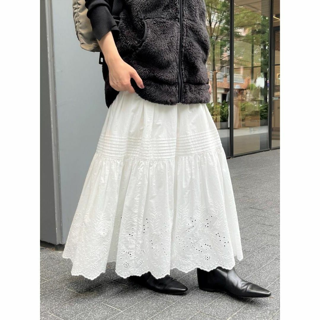 Spick & Span エンブロイダリーレーススカート ホワイト - ロングスカート