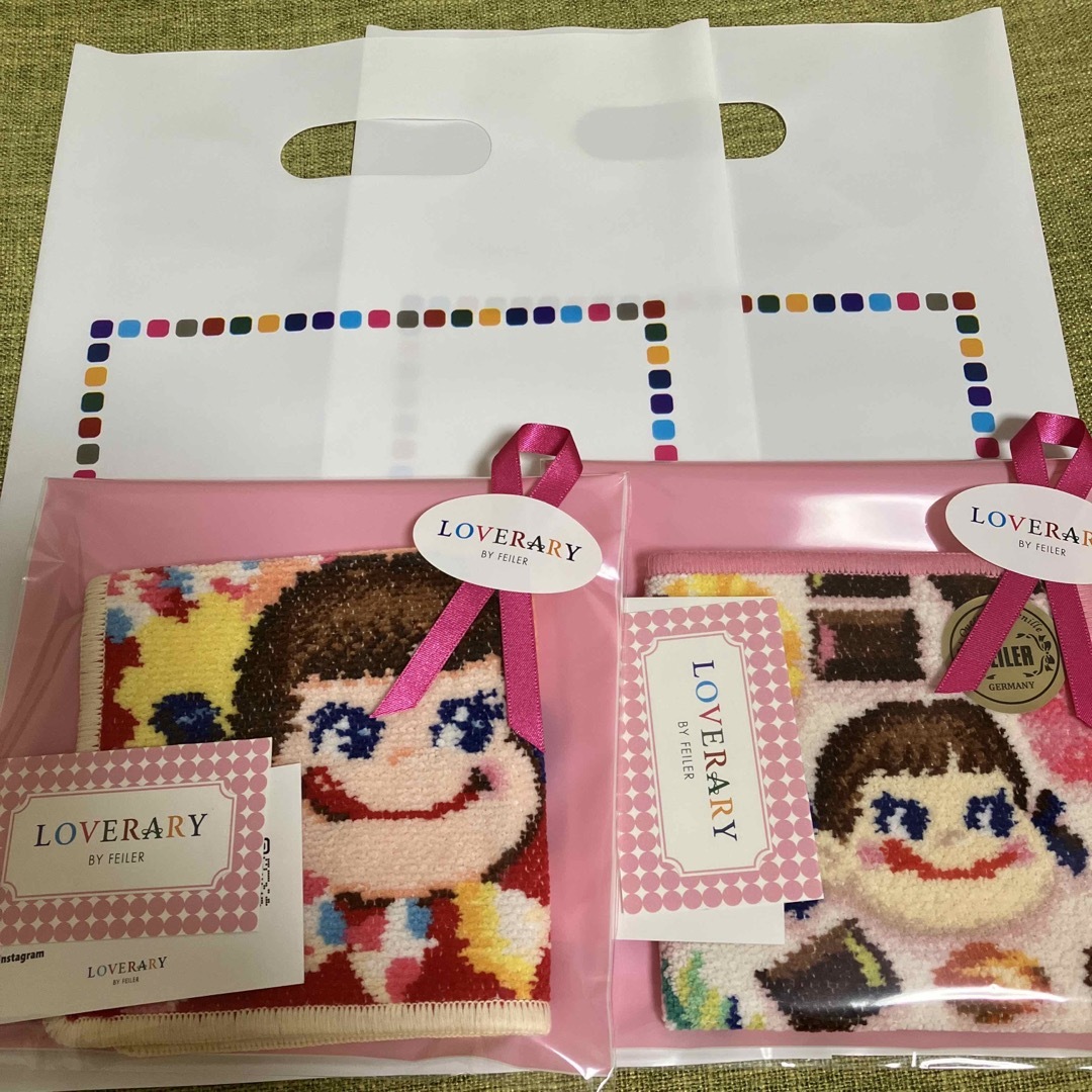偉大な 未使用 ラブラリーフェイラー ペコちゃん タオルハンカチ