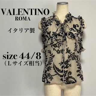 イタリア購入 お花舞い散る立体装飾シルクシャツ