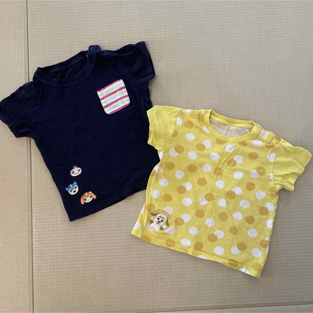 UNIQLO(ユニクロ)のUNIQLO  半袖Tシャツ2点&上下パジャマセット　90 キッズ/ベビー/マタニティのキッズ服女の子用(90cm~)(Tシャツ/カットソー)の商品写真