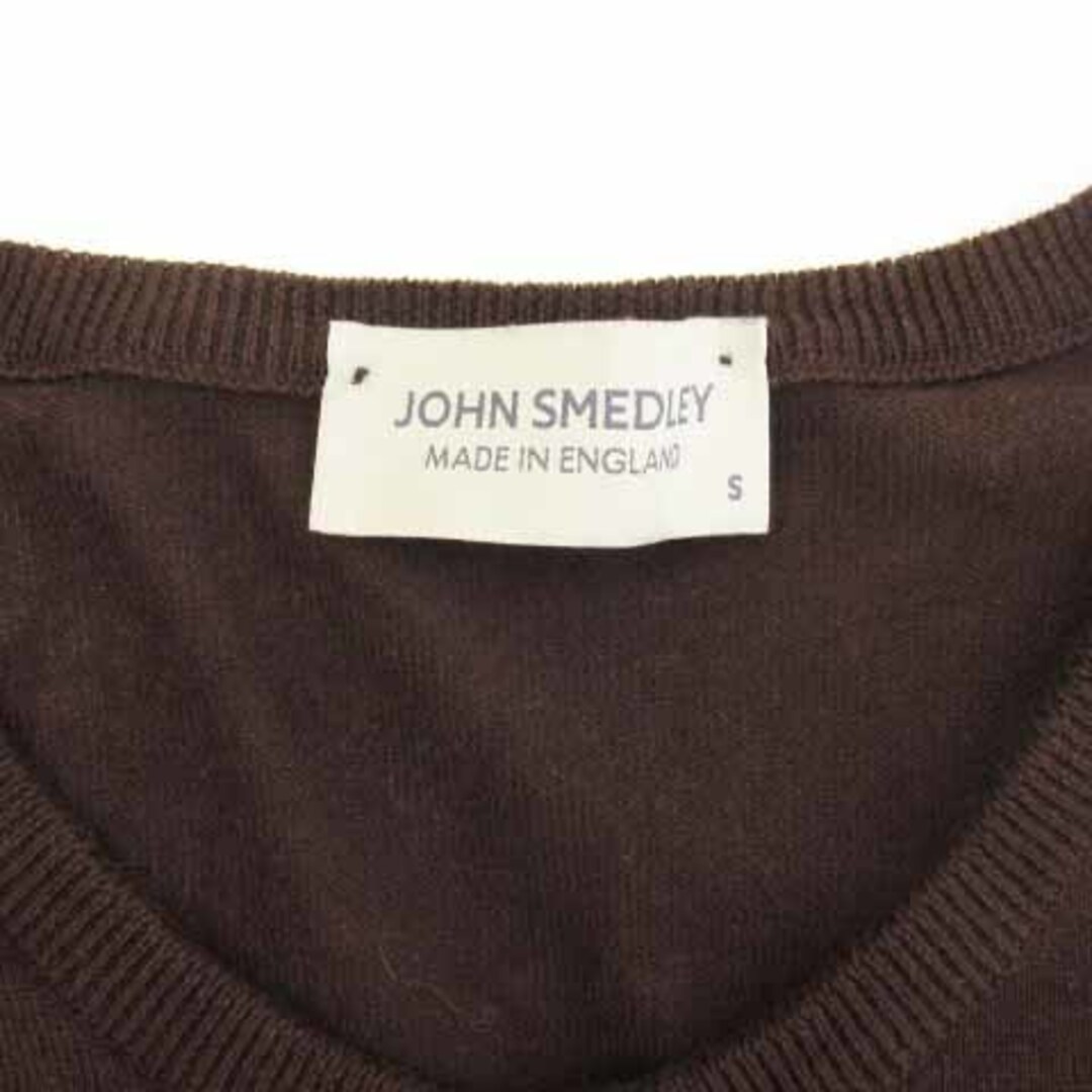 JOHN SMEDLEY(ジョンスメドレー)のジョンスメドレー ニット セーター 半袖 ヘンリーネック ブラウン S メンズのトップス(ニット/セーター)の商品写真