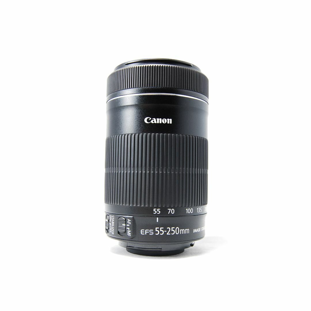 Canon(キヤノン)のCanon EF-S 55-250mm F4-5.6 IS STM 望遠レンズ スマホ/家電/カメラのカメラ(レンズ(ズーム))の商品写真