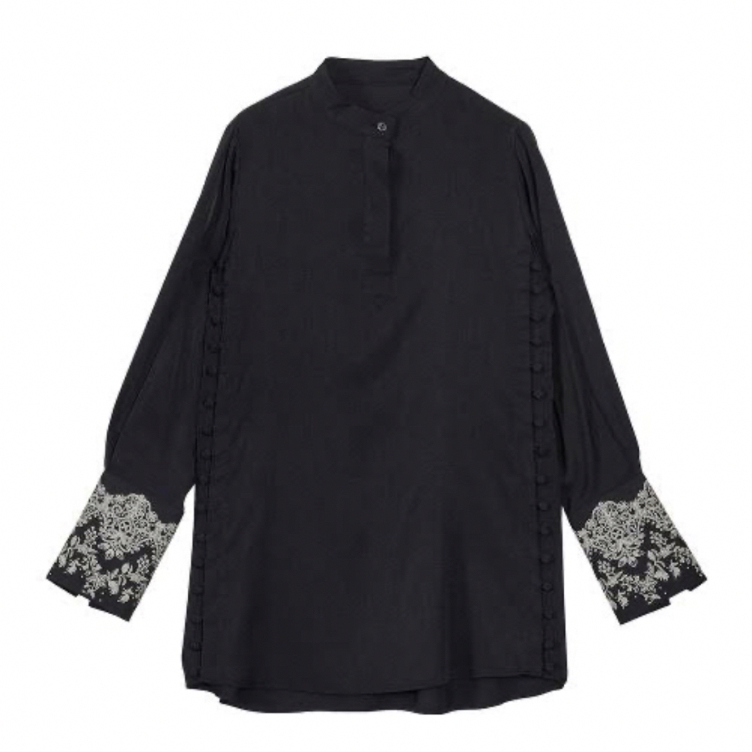 AMERI EMBROIDERY CUFF BLOUSE