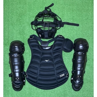 少年軟式 野球 キャッチャー 防具 プロテクター レガース マスク ブラック