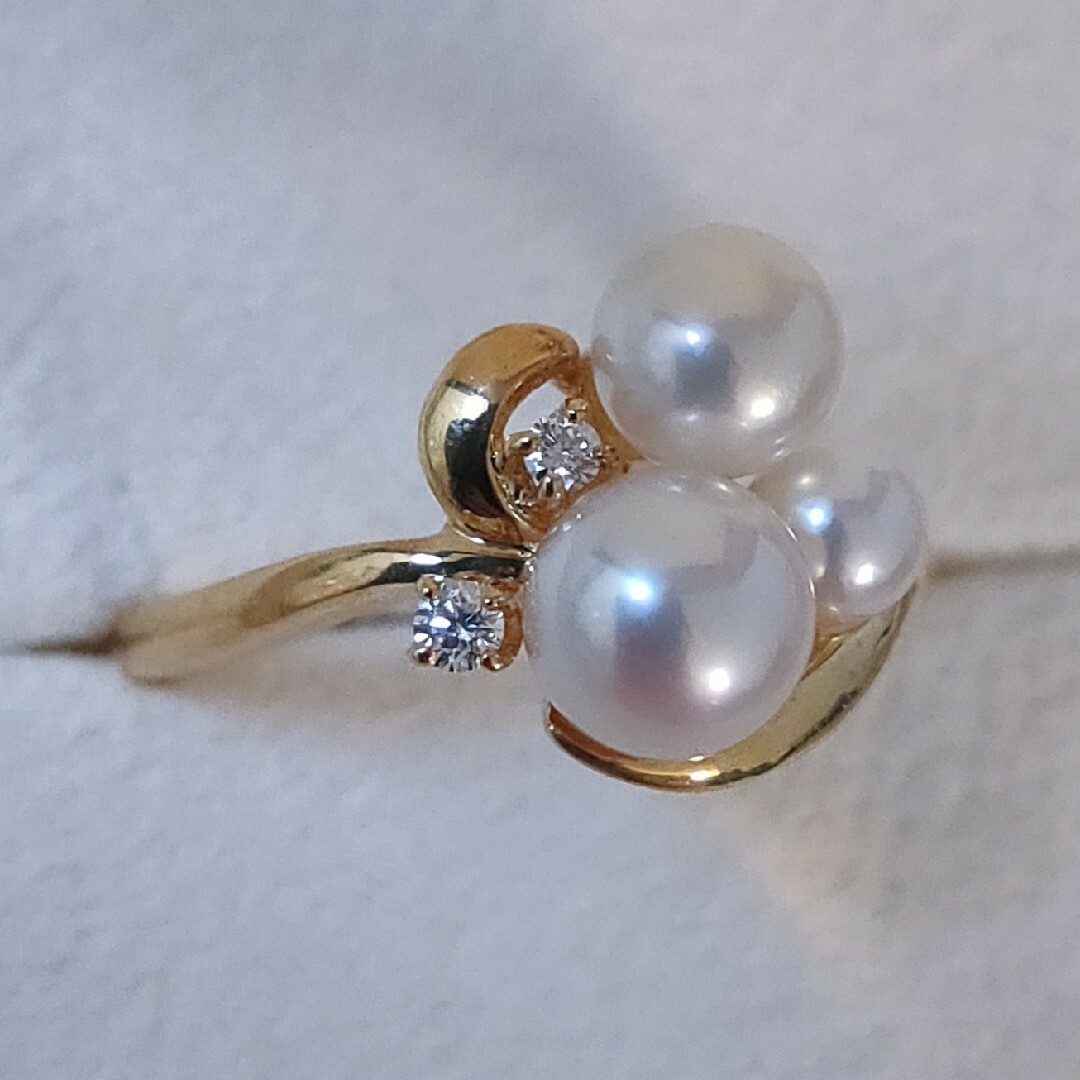 MIKIMOTO - ミキモト ダイヤモンド×パール リング K18YG 5.5mm MIKIMOTO - ミキモト ダイヤモンド×パール リング K18YG 5.5mm