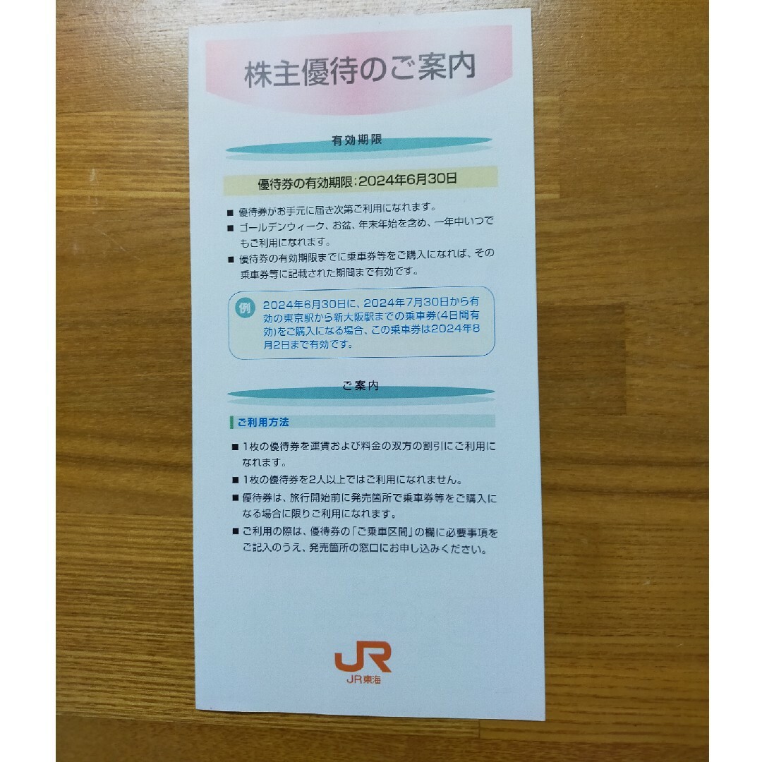 JR東海 株主優待割引券 4