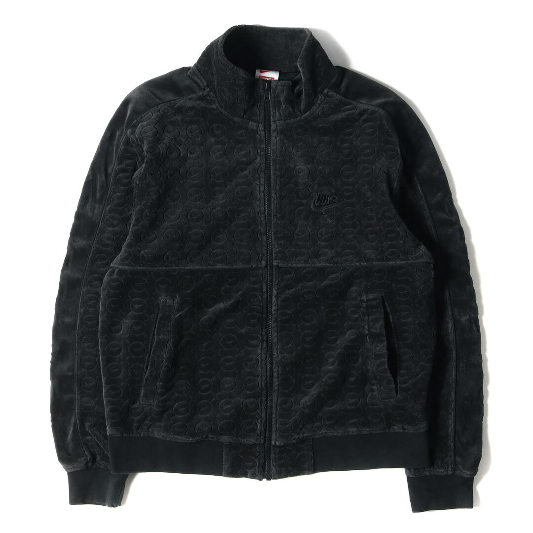 Supreme シュプリーム ジャケットNIKE ナイキ スウッシュ 柄 ベロア トラックジャケット Velour Track Jacket  21SS ブラック 黒 S アウター ブルゾン コラボ 【メンズ】