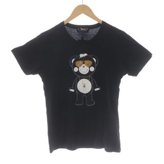 アザー(other)のTANTA Tシャツ クルーネック 半袖 クマ プリント ビジュー M 黒 白(Tシャツ/カットソー(半袖/袖なし))