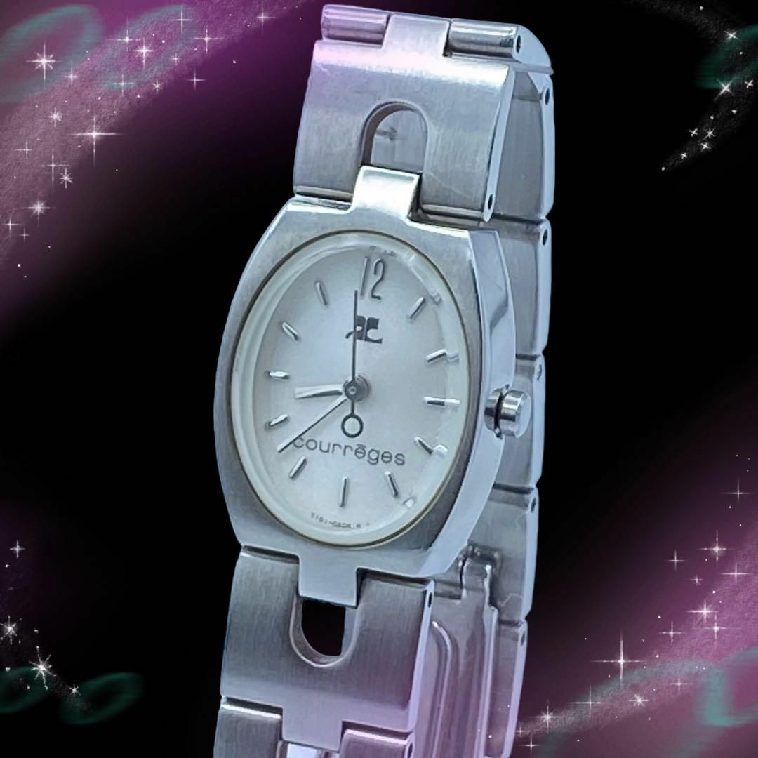 《美品　稼動品》　クレージュ　防水　レディース腕時計　シルバー系文字盤　クォーツ 7