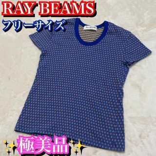 レイビームス(Ray BEAMS)の美品✨RAY BEAMS レディース　トップス　ニットシャツ　青　ブルー(Tシャツ(半袖/袖なし))