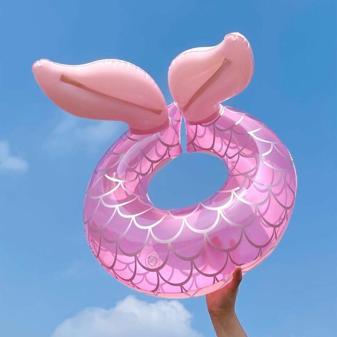 ❤️浮き輪デビュー❤️ 人魚　マーメイド浮き輪  ピンク　インスタ映え キッズ/ベビー/マタニティのおもちゃ(その他)の商品写真